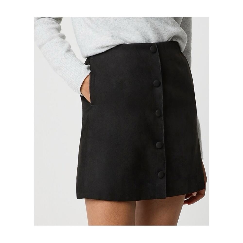 J. Crew Faux-Suede Button-Front A-line Skirt